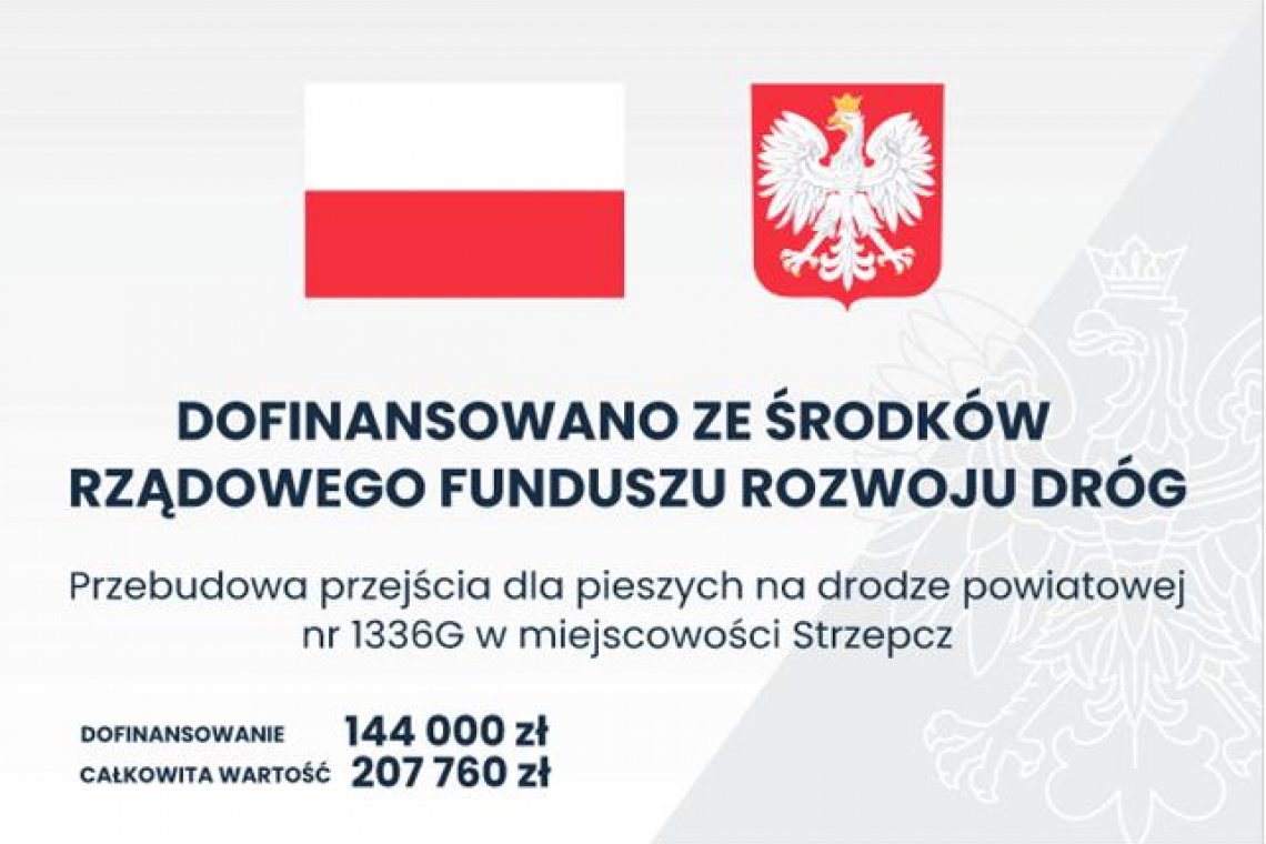 Przebudowa przejścia dla pieszych na drodze powiatowej nr 1336G w miejscowości Strzepcz