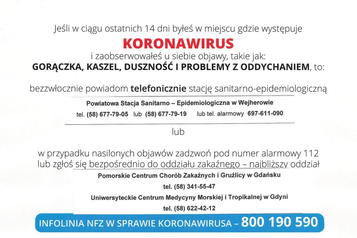 Informacja Starosty Wejherowskiego 